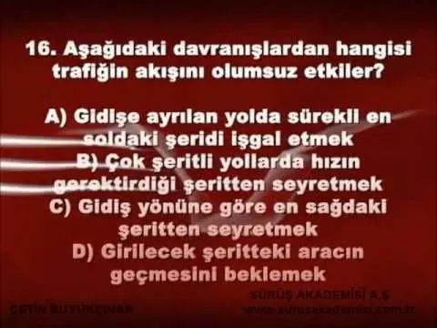 14 Trafik geçiş hakkı
