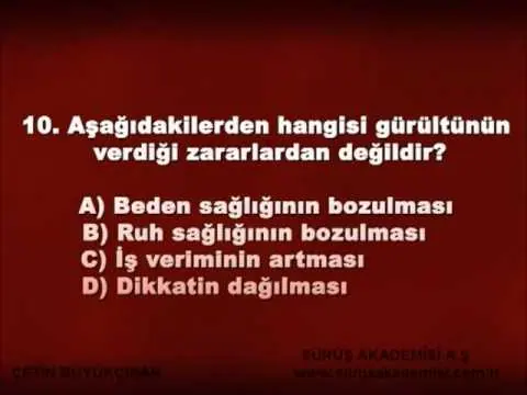 9  Trafik gürültü